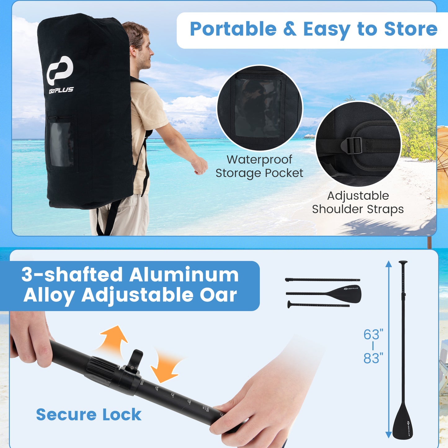 Inflatable Stand Up Paddle Board with Premium SUP Accessories-L Kids Crystal