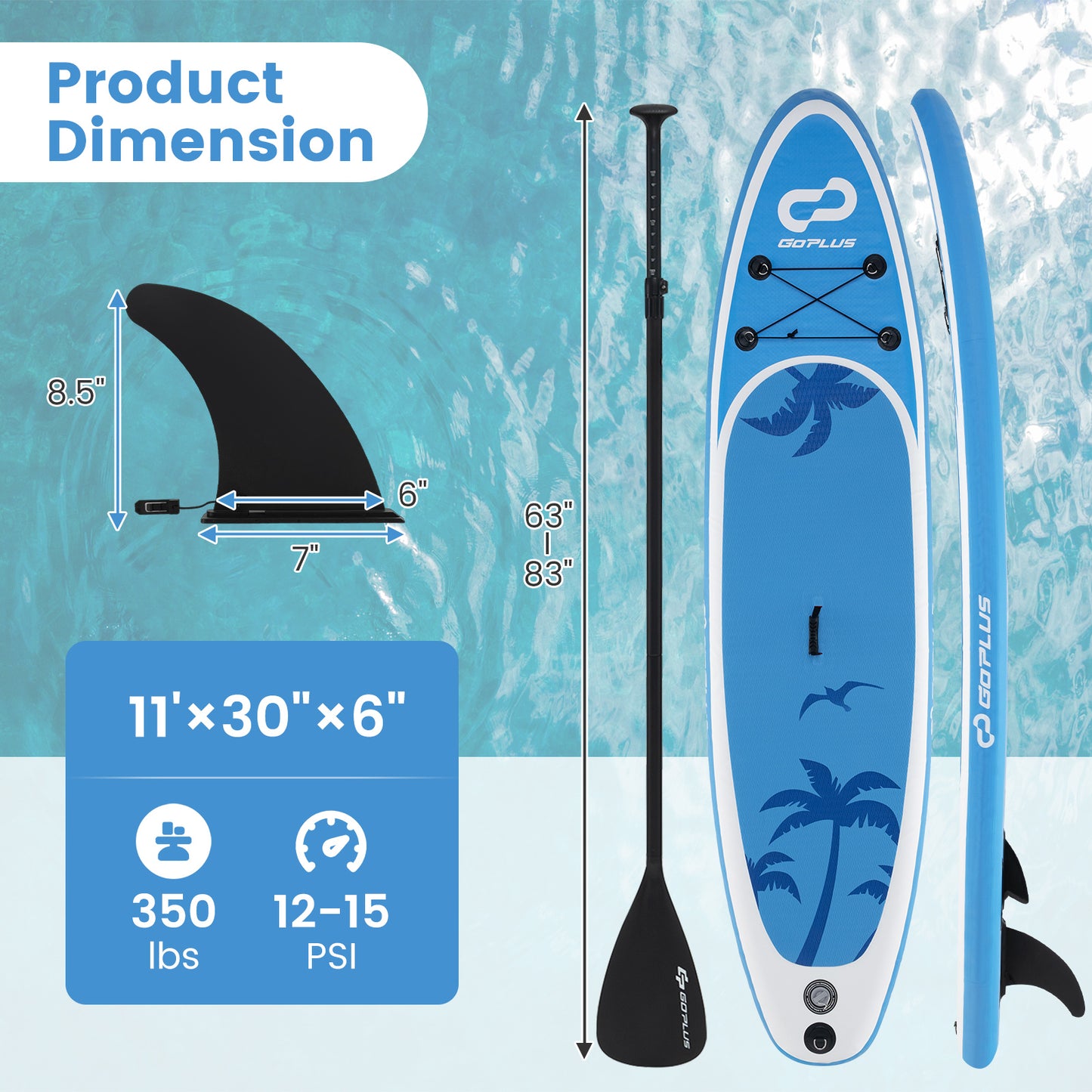 Inflatable Stand Up Paddle Board with Premium SUP Accessories-L Kids Crystal