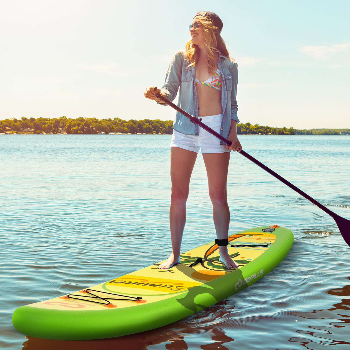 Inflatable Stand up Paddle Board iSUP Board Accessories with 3 Fins-L Kids Crystal