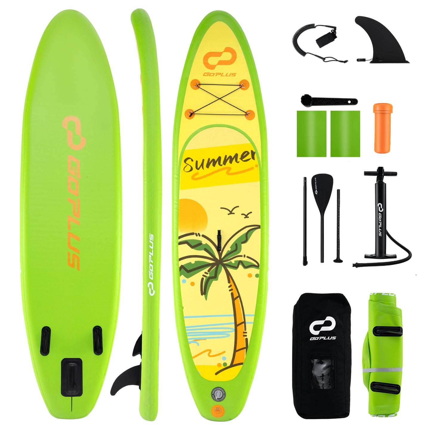 Inflatable Stand up Paddle Board iSUP Board Accessories with 3 Fins-L Kids Crystal
