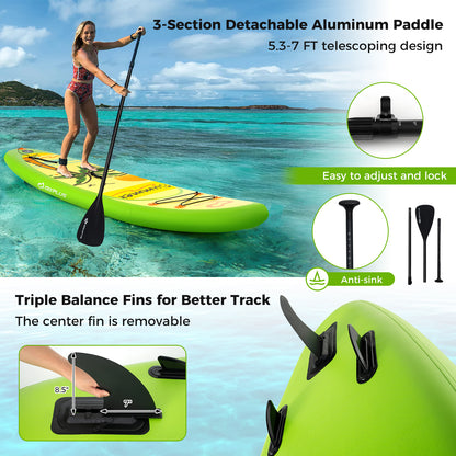 Inflatable Stand up Paddle Board iSUP Board Accessories with 3 Fins-L