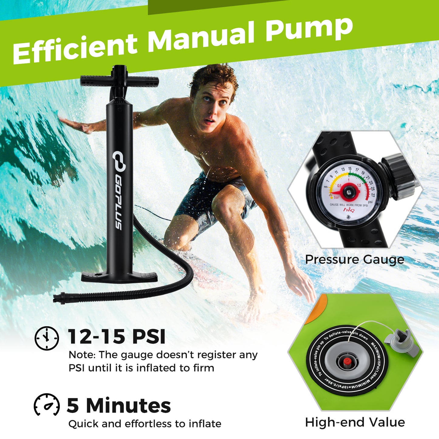 Inflatable Stand up Paddle Board iSUP Board Accessories with 3 Fins-L Kids Crystal
