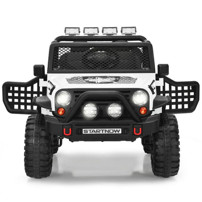 12V Kids Remote Control Electric  Ride On Truck Car with Lights and Music-White