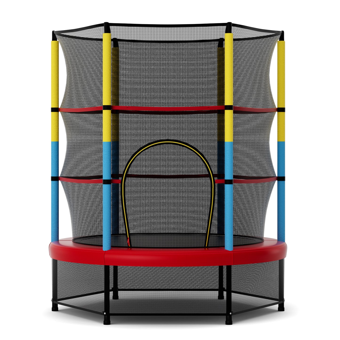 55 Inch Mini Trampoline for Kids with Safety Enclosure Net for Indoor Outdoor Kids Crystal
