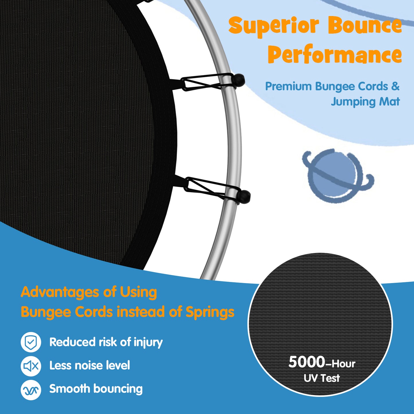 55 Inch Mini Trampoline for Kids with Safety Enclosure Net for Indoor Outdoor Kids Crystal