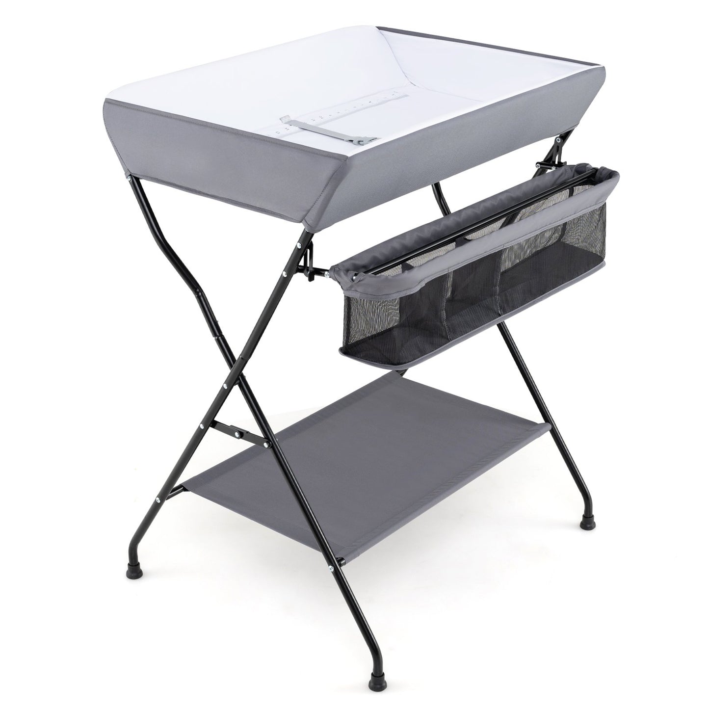 Baby Storage Folding Diaper Changing Table-Gray Kids Crystal