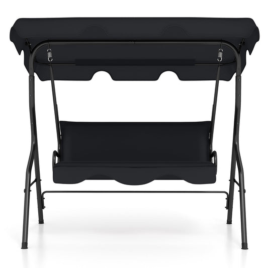 3 Seats Patio Canopy Swing-Black Kids Crystal