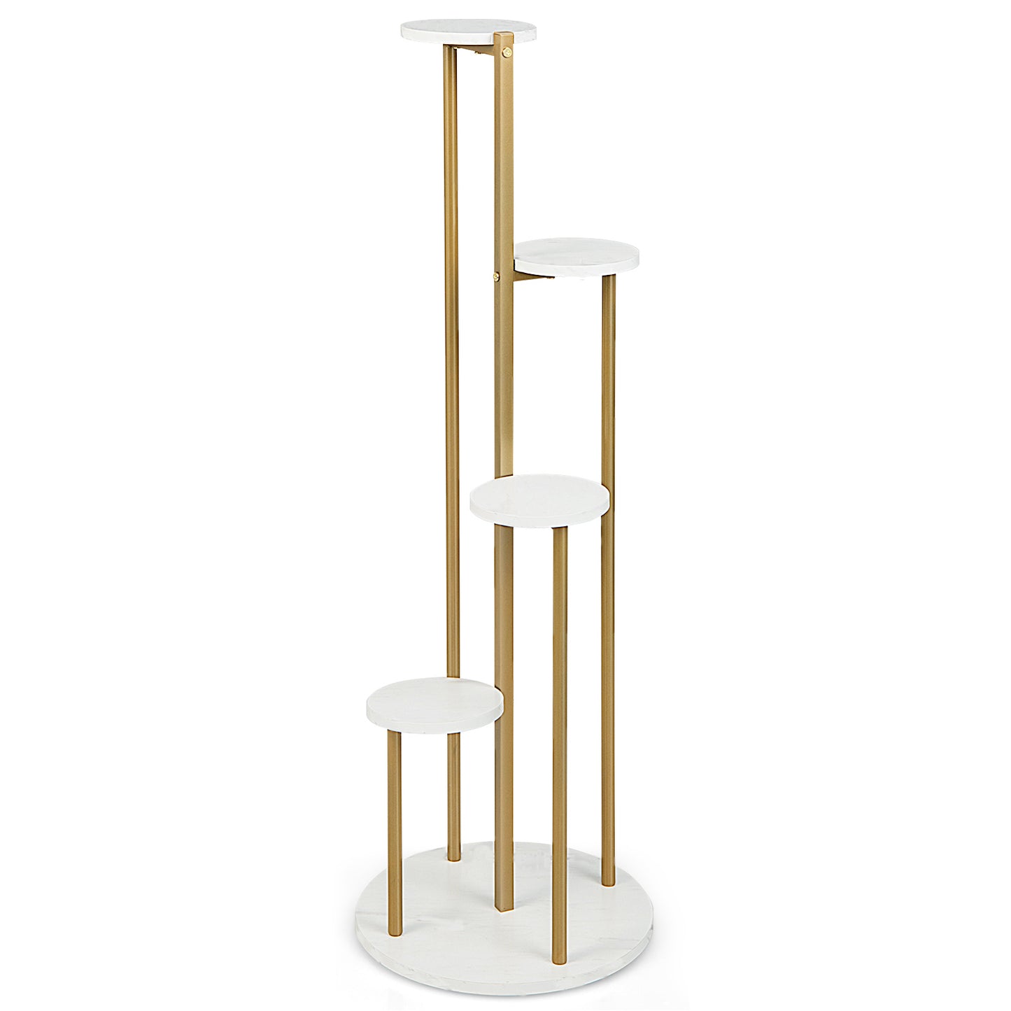 4-Tier 48.5 Inch Metal Plant Stand-White Kids Crystal