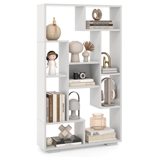 47-Inch Tall Bookshelf for Home Office Living Room-White Kids Crystal