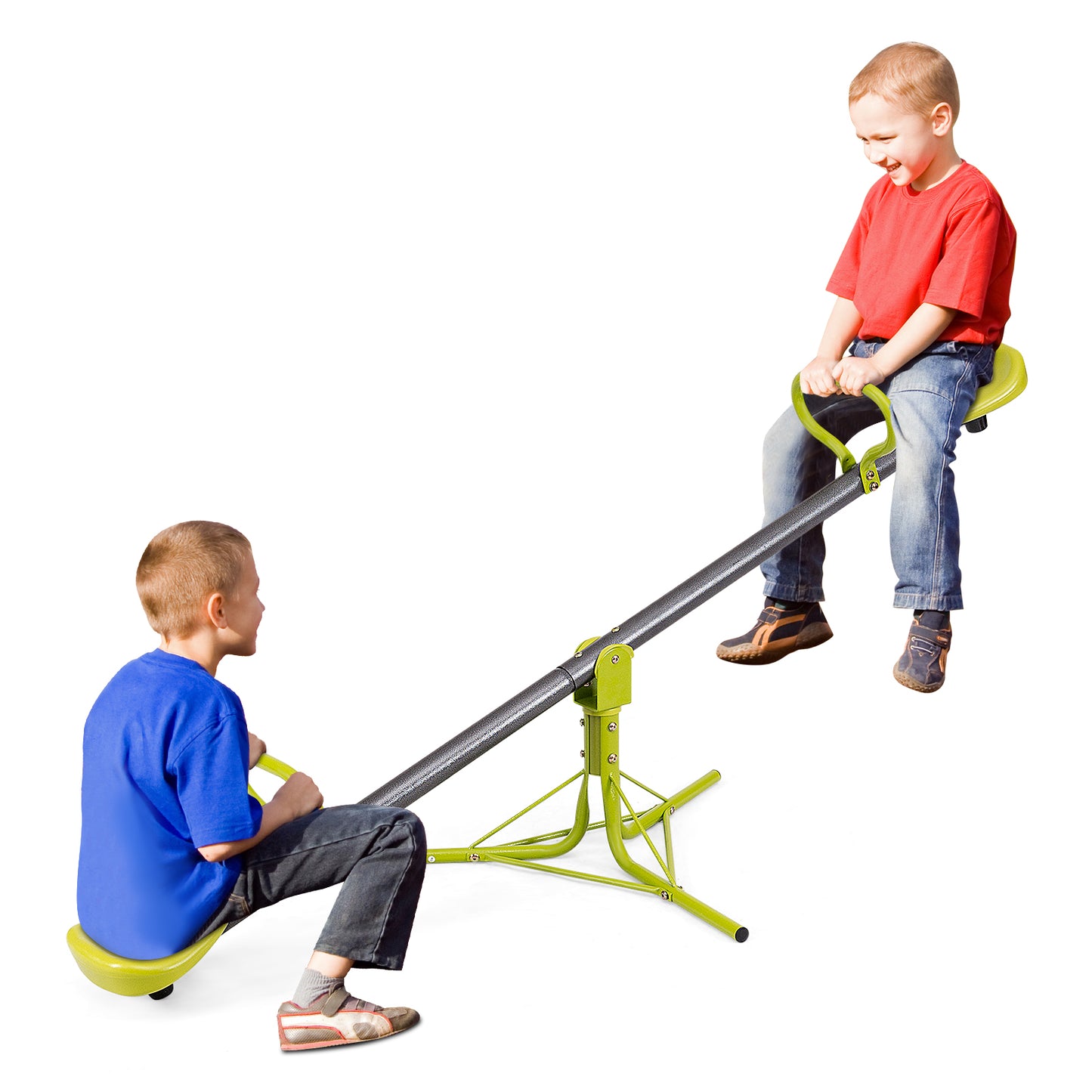 Kids Seesaw Swivel Children Teeter Totter Outdoor Play Set for 2 Children Kids Crystal