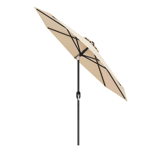 9 ft Outdoor Market Patio Table Umbrella Push Button Tilt Crank Lift-Beige Kids Crystal