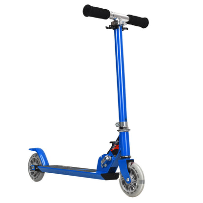 Folding Aluminum Kids Kick Scooter with LED Lights-Blue
