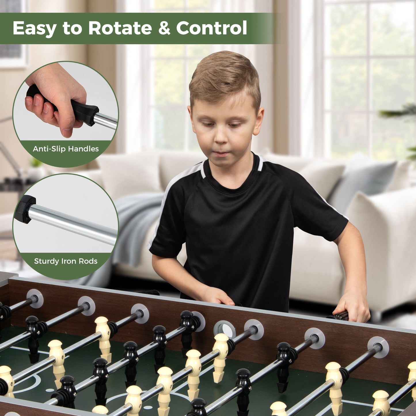 54 Inch Indoor Competition Game Soccer Table Kids Crystal