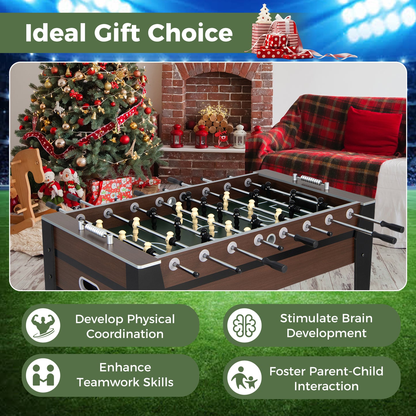 54 Inch Indoor Competition Game Soccer Table Kids Crystal