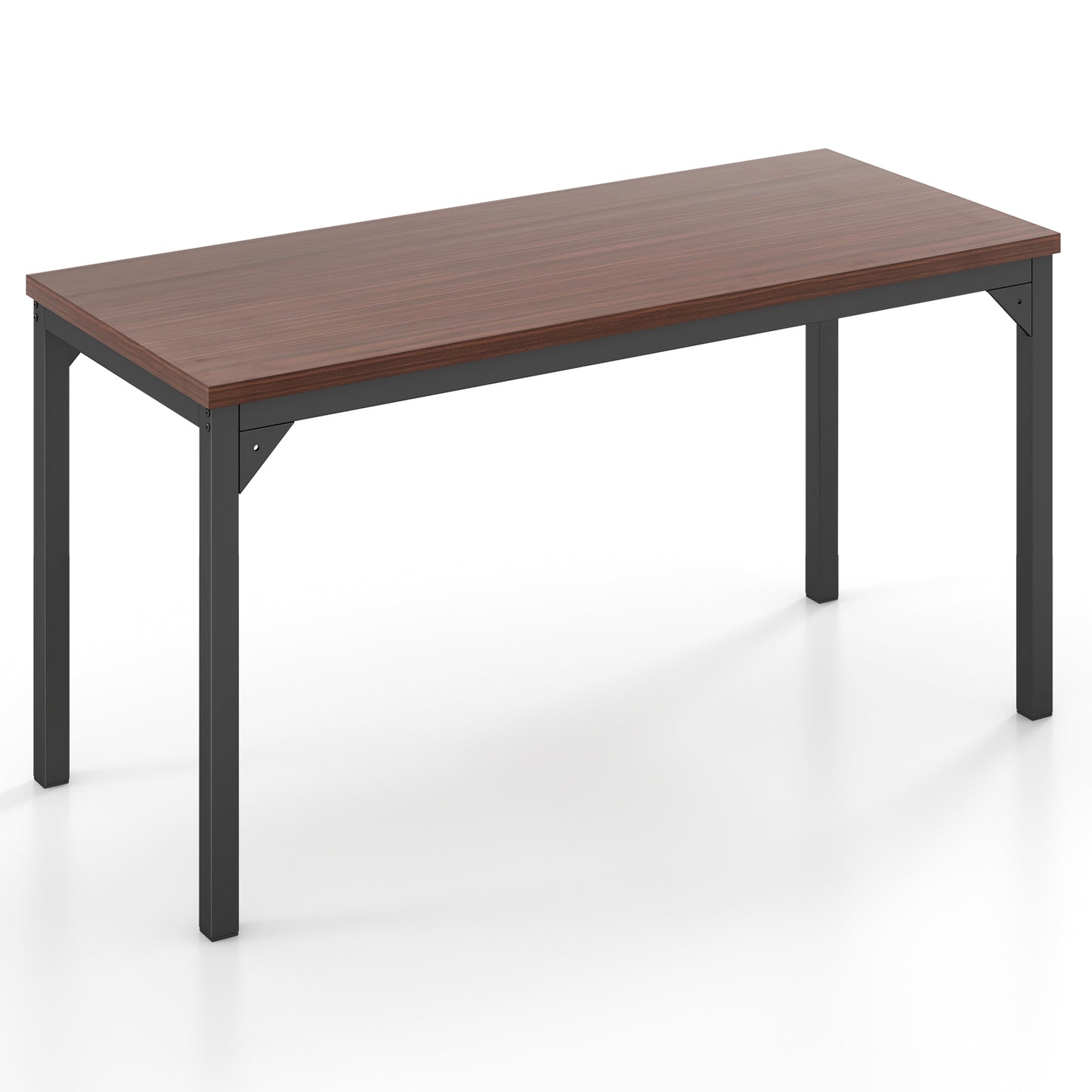 55 Inch Conference Table with Heavy-duty Metal Frame-Brown Kids Crystal