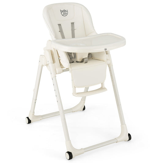 4-in-1 Baby High Chair with 6 Adjustable Heights-Beige Kids Crystal