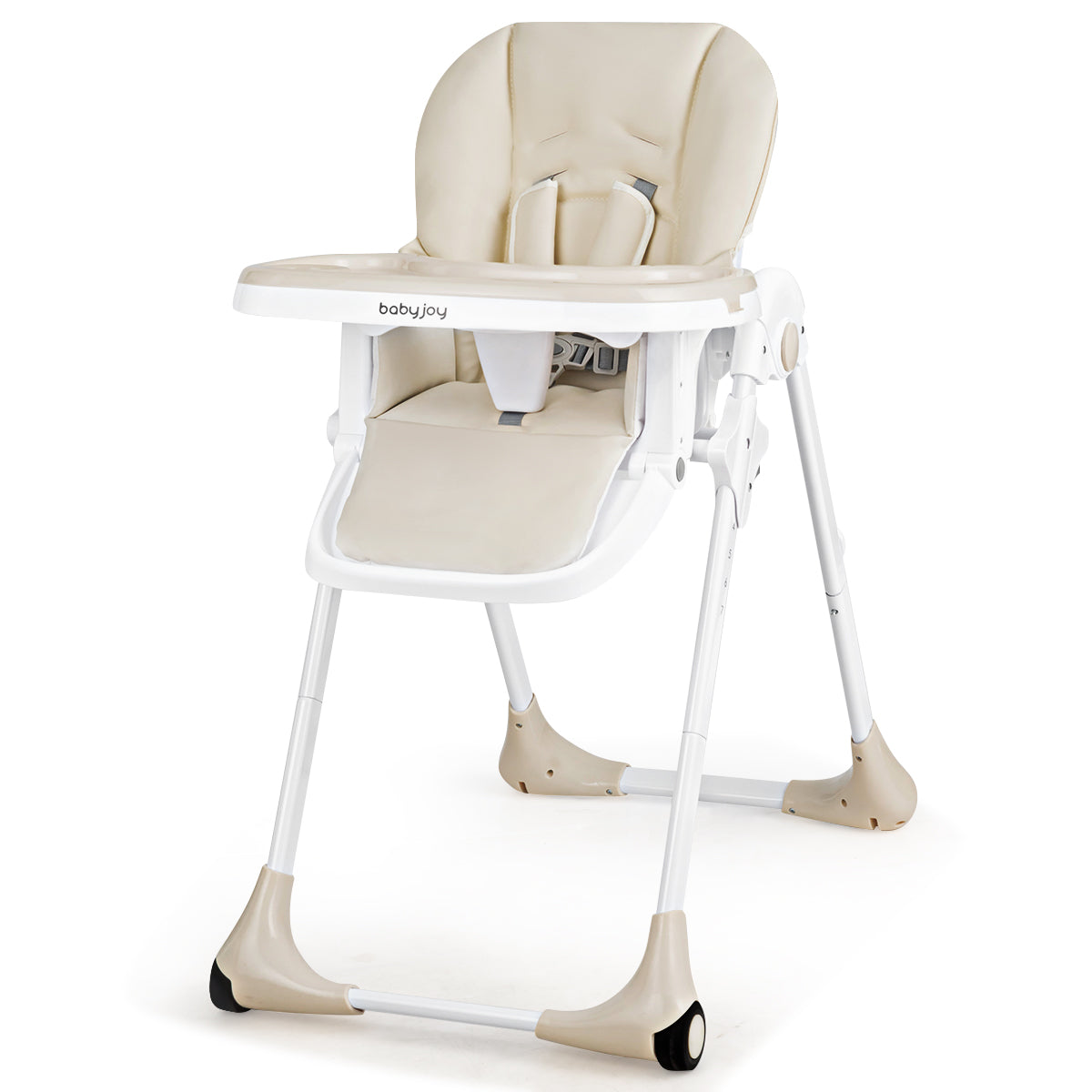3-In-1 Convertible Baby High Chair for Toddlers-Beige Kids Crystal