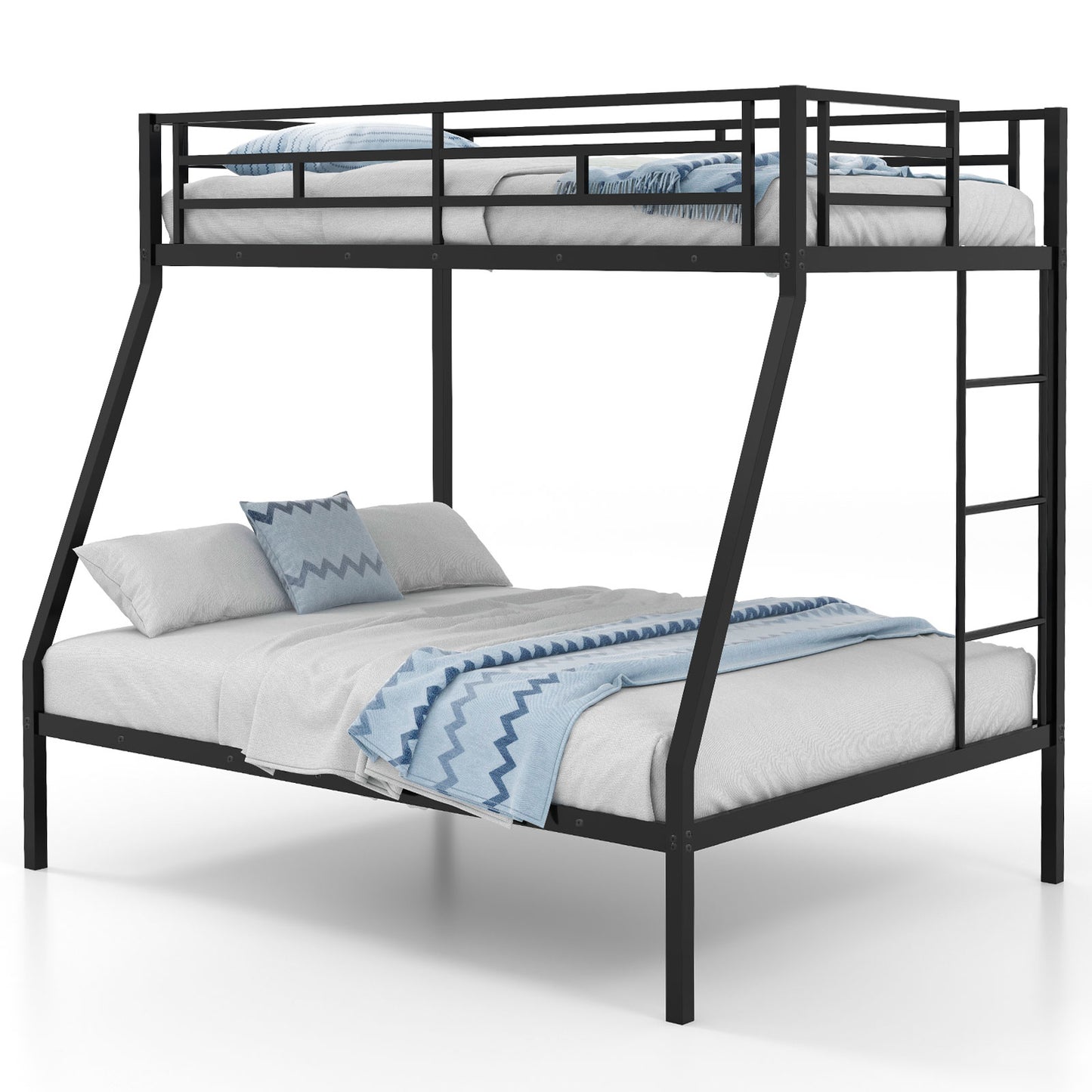 Space-saving Metal Slatted Bed Frame for Teens and Adults Noise-free No Box Spring Needed-Black Kids Crystal