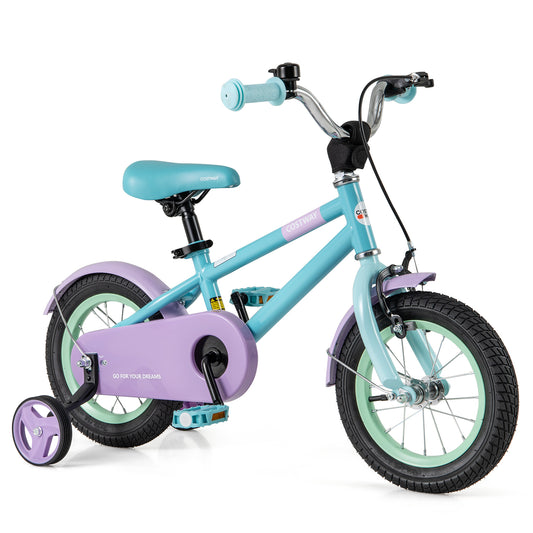 Kids Bike with Adjustable Handlebar and Saddle Purple-12 Inches Kids Crystal