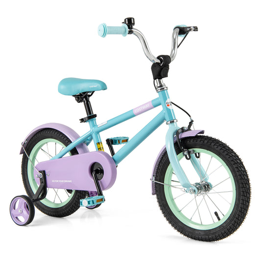 Kids Bike with Adjustable Handlebar and Saddle Purple-14 Inches Kids Crystal