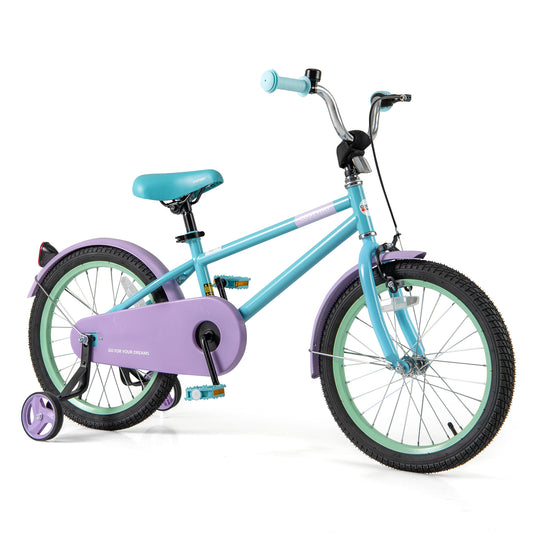Kids Bike with Adjustable Handlebar and Saddle Purple-18 Inches Kids Crystal