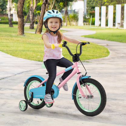 Kid's Bike with Adjustable Handlebar and Saddle Pink-14 Inches