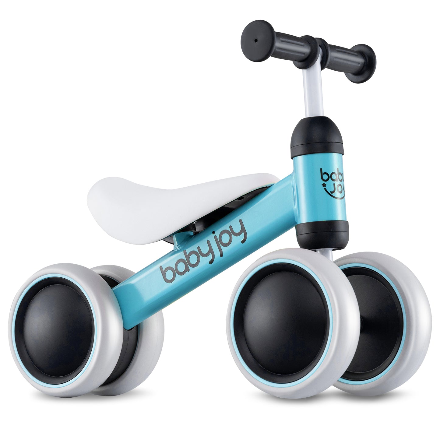 Baby Balance Bike for 2 Years Old Boys Girls No Pedal 4 Wheels-Blue Kids Crystal