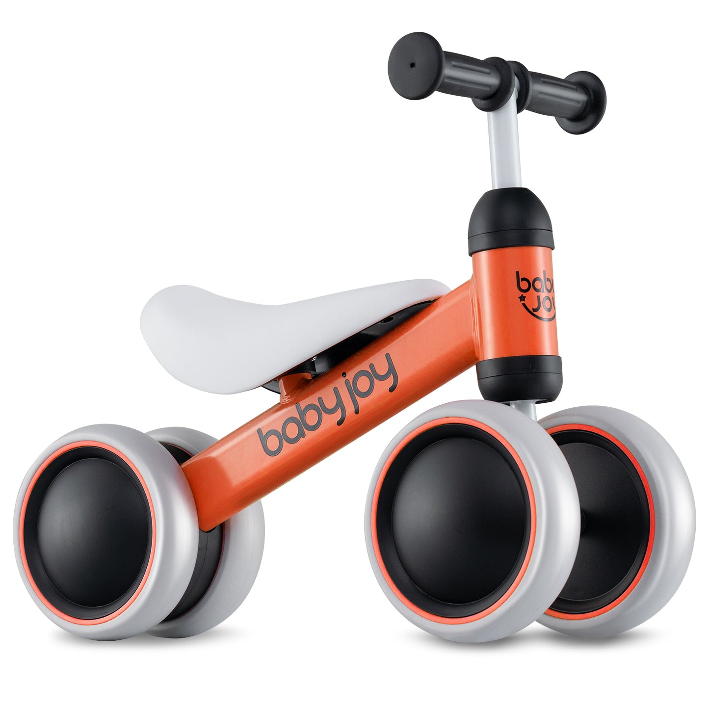 Baby Balance Bike for 2 Years Old Boys Girls No Pedal 4 Wheels-Orange Kids Crystal