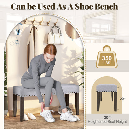 42.5 Inch Upholstered Entryway Bench End of Bed Bench-Gray