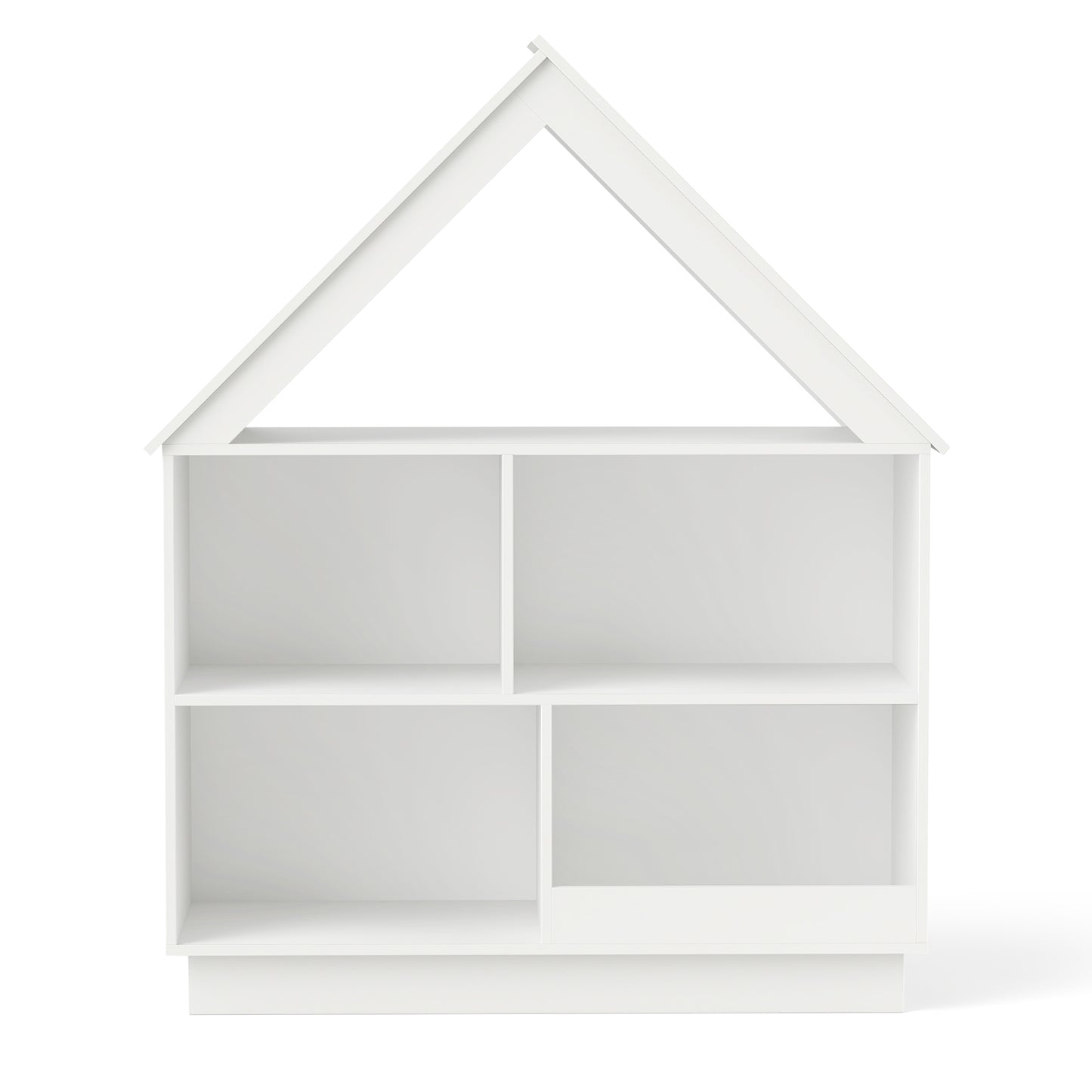 3-Tier House-Shaped Toy Storage Organizer with Open Shelves-White Kids Crystal