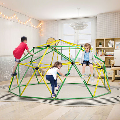 10 Feet Dome Climber with Swing and 800 Lbs Load Capacity-Green