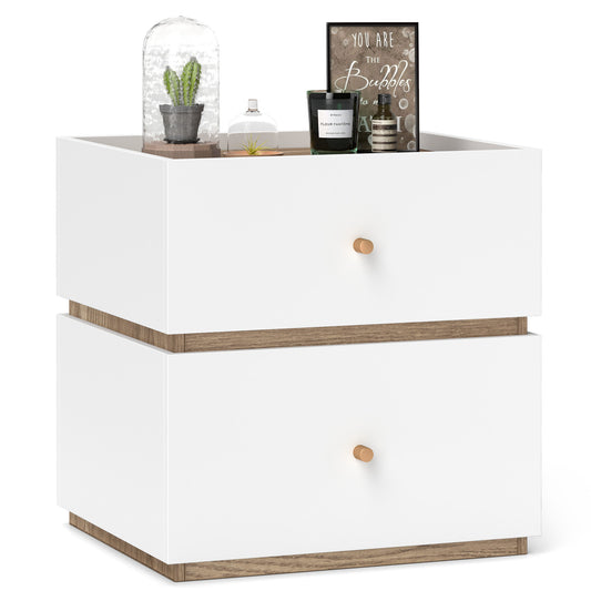 2-Drawer Modern Nightstand with Storage for Living Room Bedroom Kids Crystal