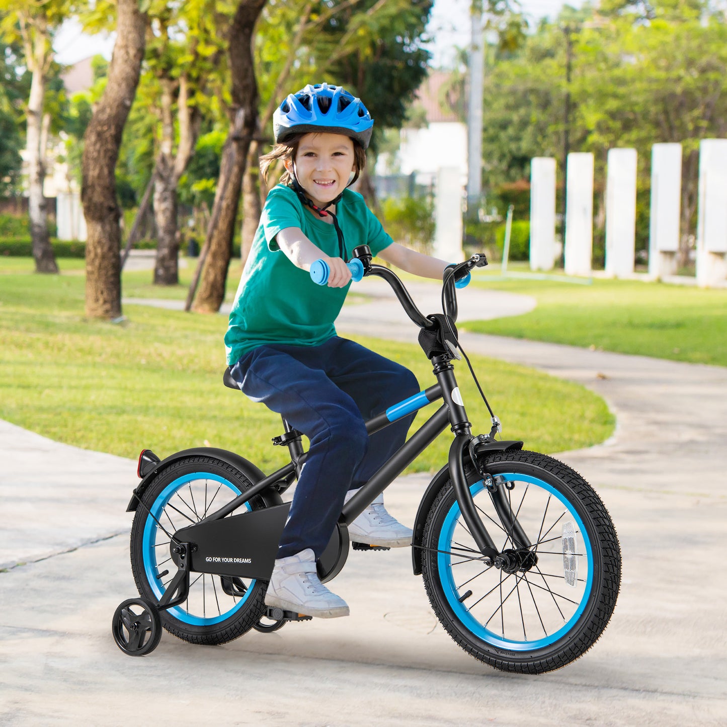 Kids Bike with Adjustable Handlebar and Saddle Black-16 inches Kids Crystal