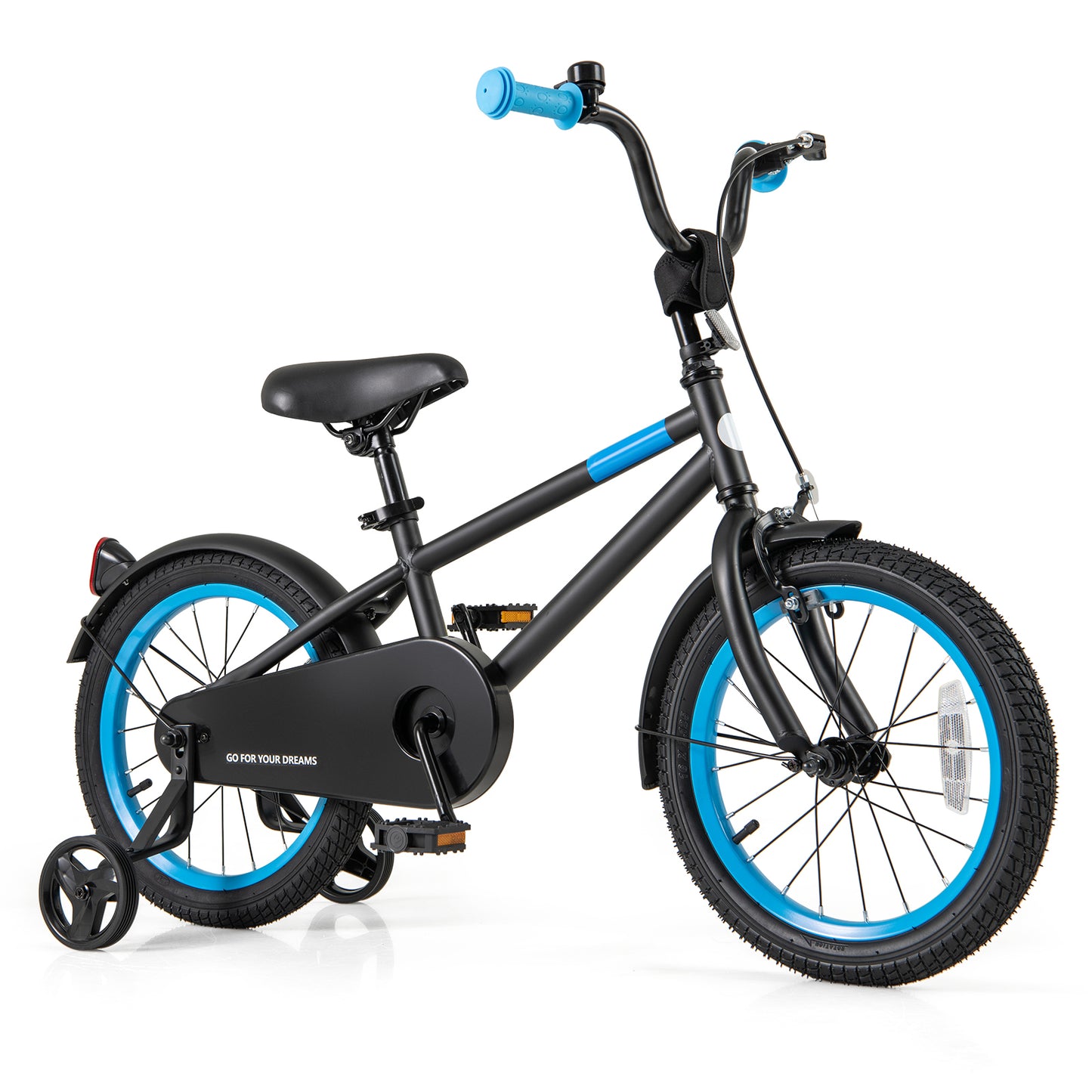 Kids Bike with Adjustable Handlebar and Saddle Black-16 inches Kids Crystal