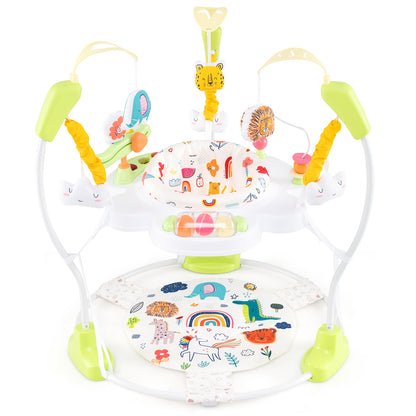 Baby Activity Center Height Adjustable Baby Bouncing Saucer with Interactive Toys-Yellow