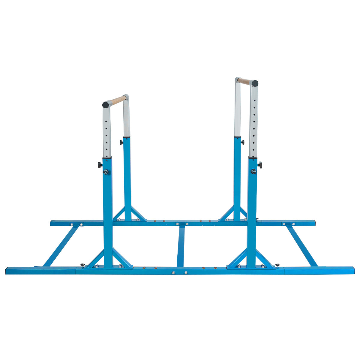 Kids Double Horizontal Bars Gymnastic Training Parallel Bars Adjustable-Blue Kids Crystal