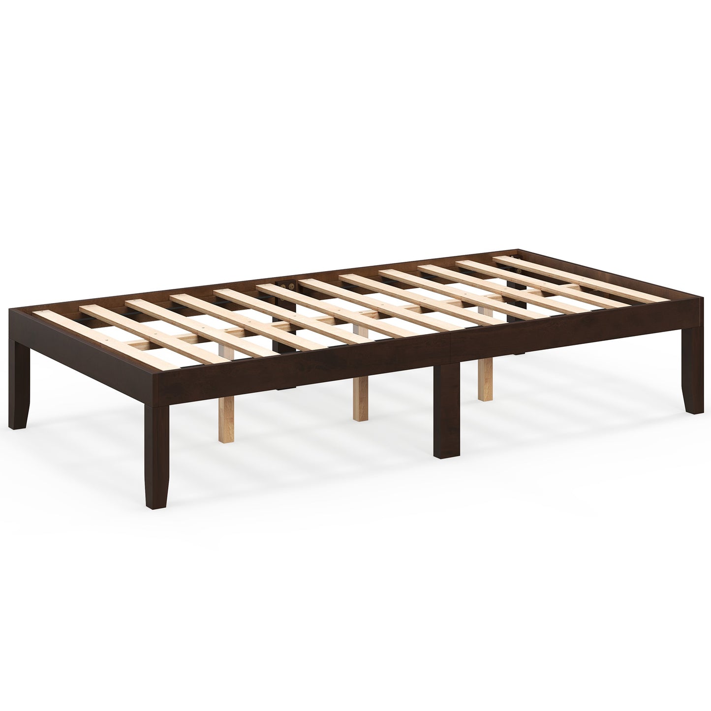 14 Inch Twin Wood Platform Bed Frame with Wooden Slats Support-Espresso Kids Crystal