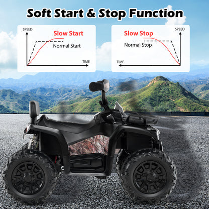 12V Kids Ride On ATV 4 Wheeler with MP3 and Headlights-Solid Black