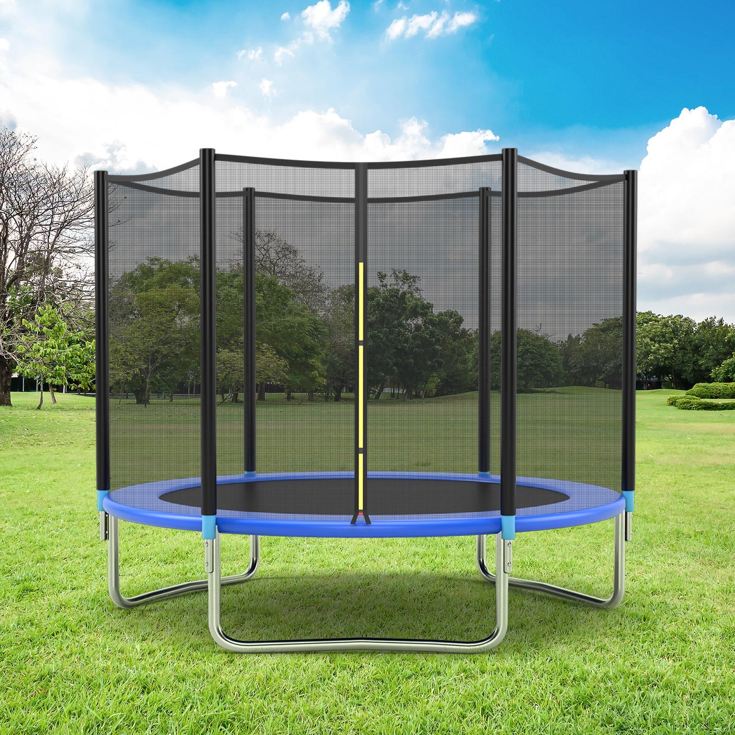 8 feet Safety Jumping Round Trampoline with Spring Safety Pad Kids Crystal