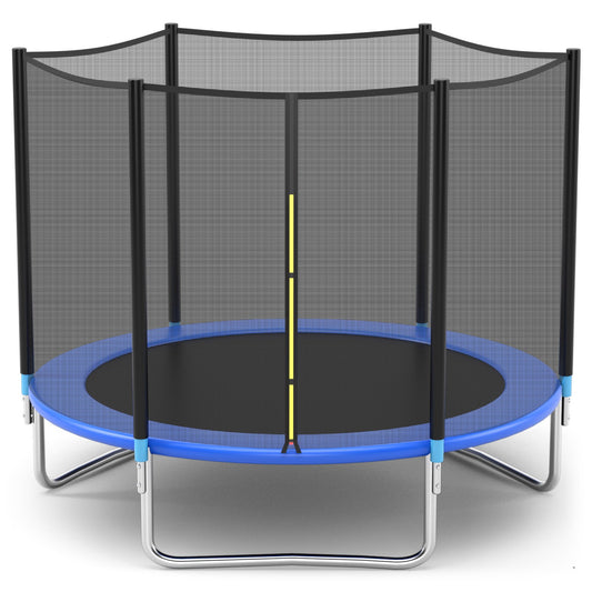 8 feet Safety Jumping Round Trampoline with Spring Safety Pad Kids Crystal
