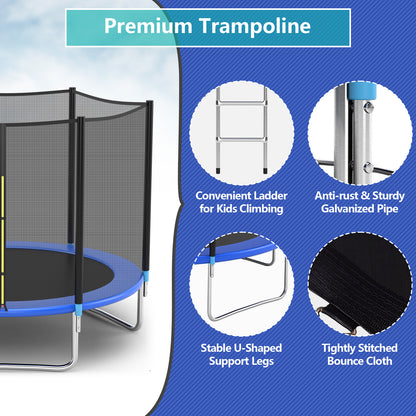 8 feet Safety Jumping Round Trampoline with Spring Safety Pad