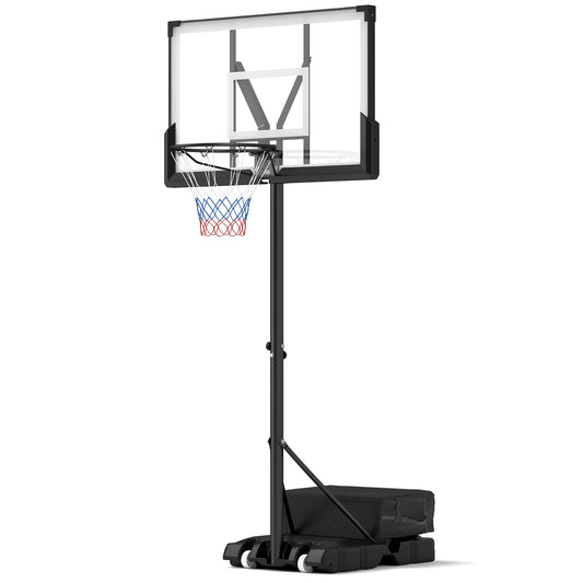 Portable Basketball Hoop Outdoor Basketball Goal System Adjustable for Kids Teens Adults Kids Crystal