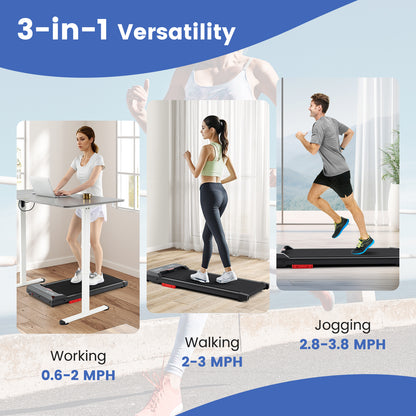 2.5HP Under Desk Treadmill with Remote Control and LED Display-Black