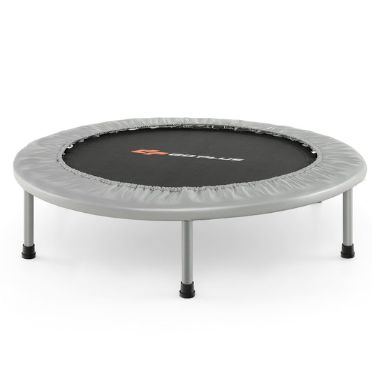 36 Inch Mini Folding Trampoline Portable Recreational Fitness Rebounder-Silver Kids Crystal