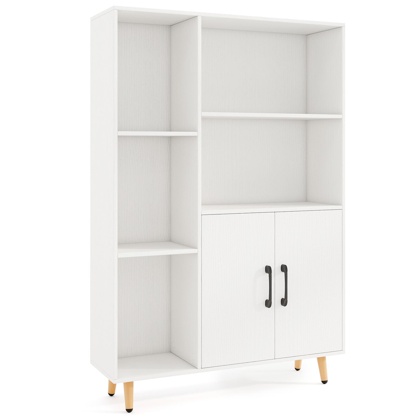 Free Standing Pantry Cabinet with 2 Door Cabinet and 5 Shelves Kids Crystal