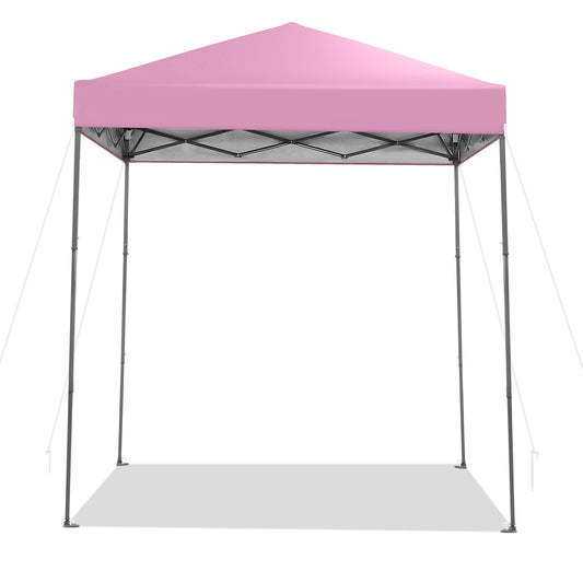 6.6 x 6.6 Feet Outdoor Pop-up Canopy Tent with UPF 50+ Sun Protection-Pink Kids Crystal