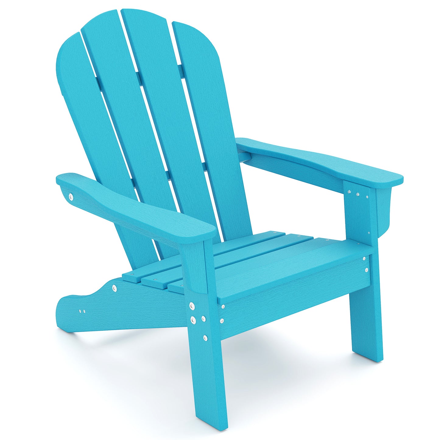 All-Weather HDPE Kid's Adirondack Chair with with High Backrest and Armrests-Turquoise Kids Crystal