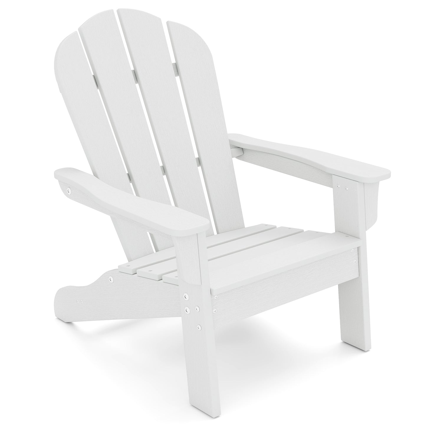 All-Weather HDPE Kid's Adirondack Chair with with High Backrest and Armrests-White