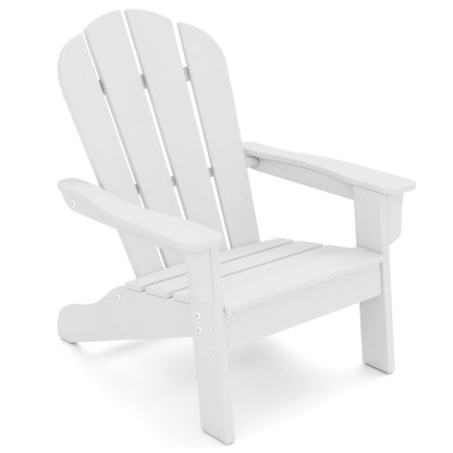 All-Weather HDPE Kid's Adirondack Chair with with High Backrest and Armrests-White