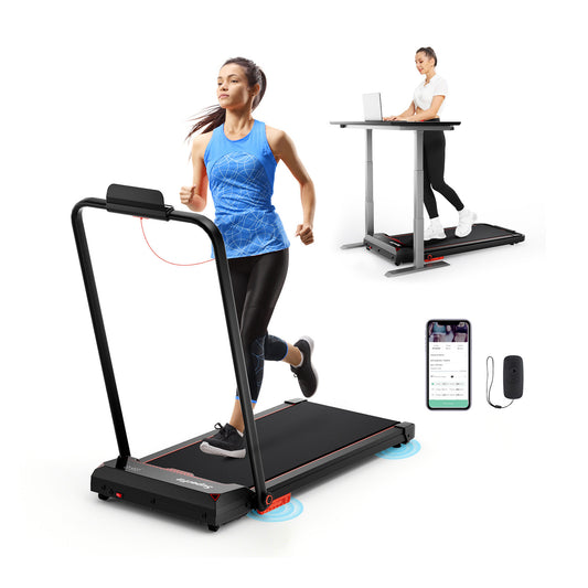 3 in 1 Folding Treadmill with Remote Control and LED Display-Red Kids Crystal